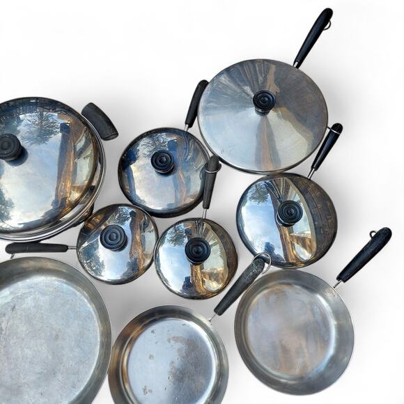 Revere Ware Copper Bottom Cookware Set Lot of 15 Vintage All American Made - Picture 7 of 13